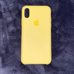 Yellow Apple iPhone X silicone phone case